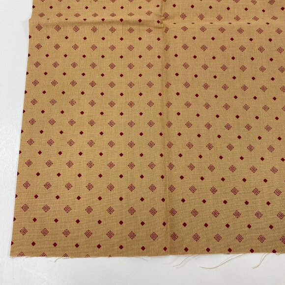 1/2 Yard Yd Quilting Fabric 18" x 22" Joan Kessler Concord Fabrics Beige Red - Picture 1 of 4